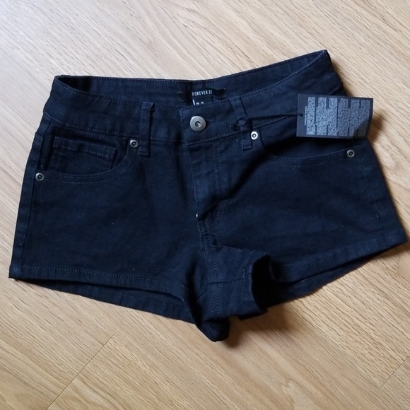 Forever 21 Pants - Forever 21 Black denim high rise shorts size 26
